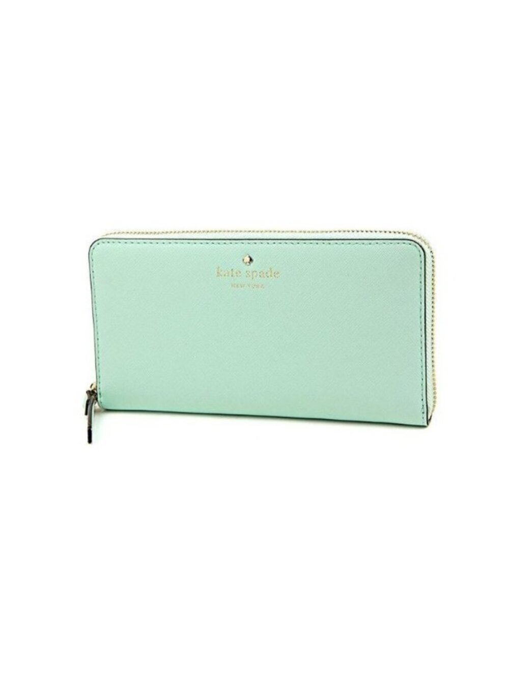 Kate Spade Grace Blue Leather Cedar Street Zip Around Lacey Wallet NWT